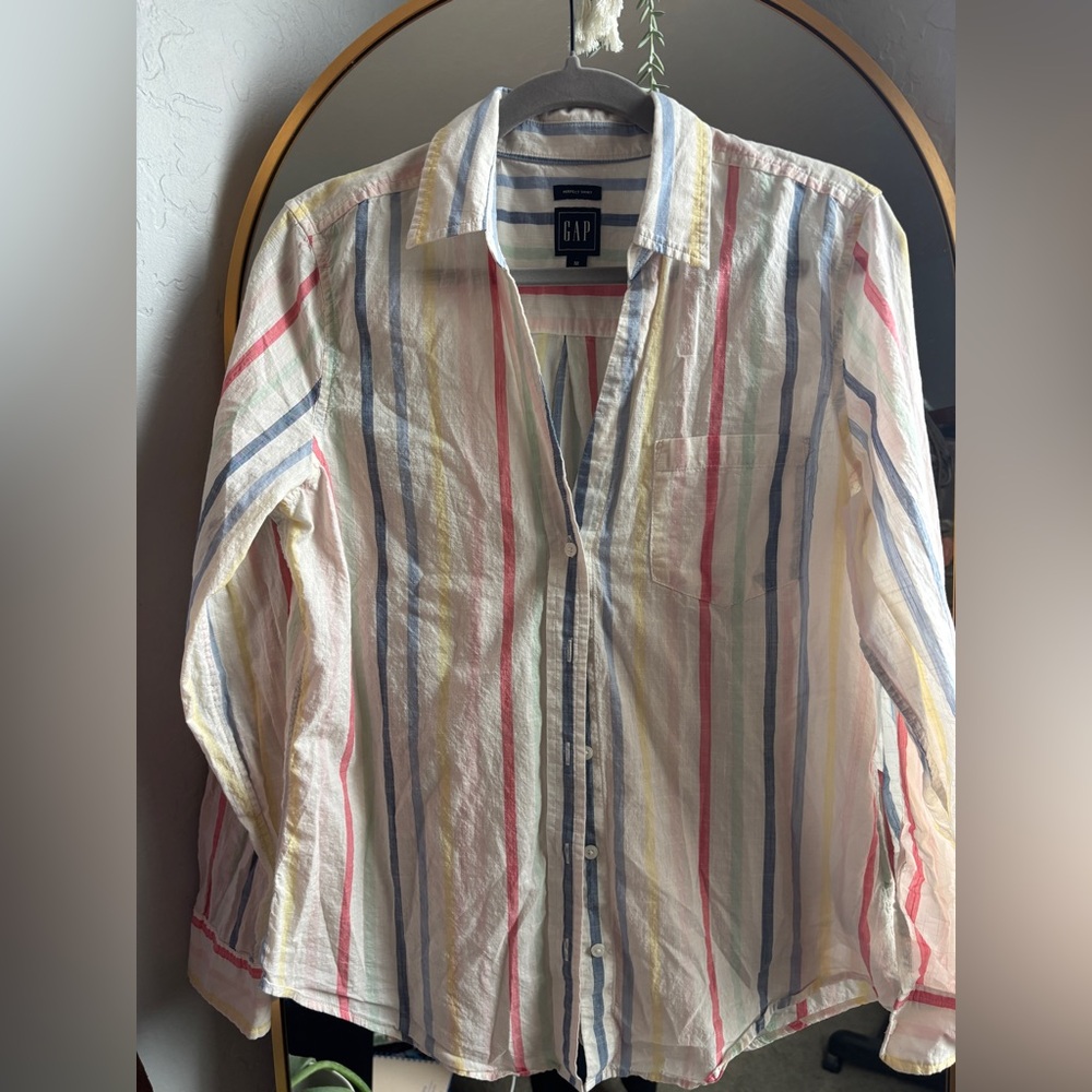 Multi Colored Striped Button Up